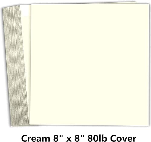 Miniatura 8 de Hamilco Papel de cartulina para álbum de recortes blanco crema de 6 x 6 pulgadas, 80 libras, cartulina, cartulina, paquete de 100 unidades