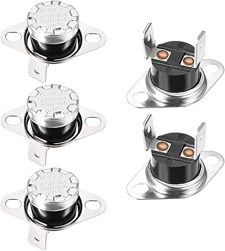 Miniatura 42 de uxcell KSD301 Termostato 284.0 °F/284°F 10A N.C Ajustar interruptor de temperatura de disco rápido para microondas, horno, cafetera 2 piezas