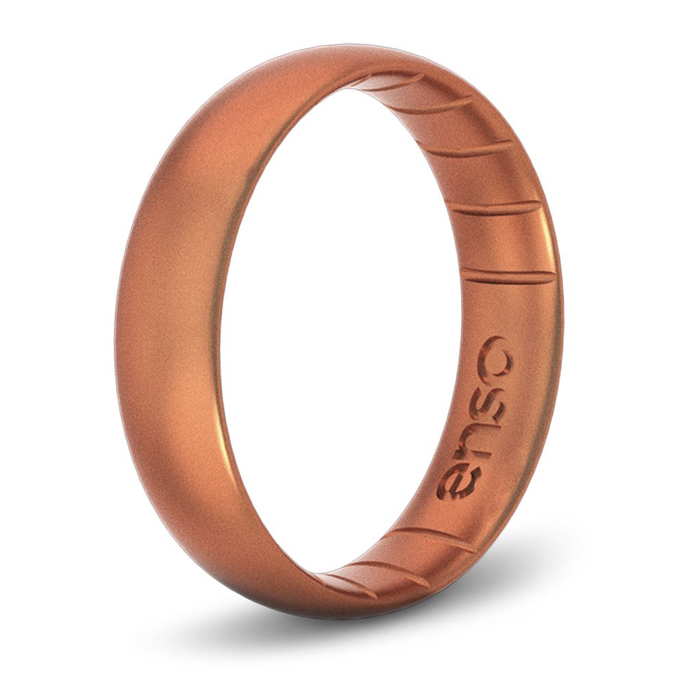 Enso Rings Thin Elements Silicone Ring Infused with Precious Elements – Stackable Wedding Engagement Band – 4.3mm Wide, 1.75mm Thick