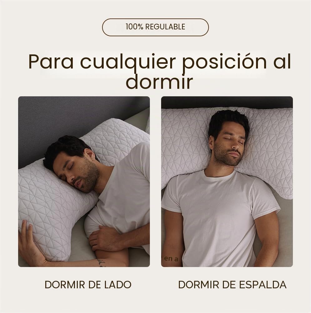 Coop Home Goods Almohada ajustable original Crescent, almohadas de cama Queen para soporte de hombros, cuello y cabeza, almohadas de espuma Crescent – firmeza media para dormir de espalda y de lado