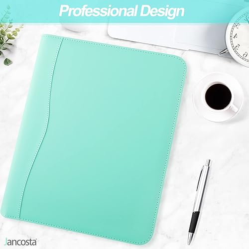 Miniatura 6 de Paquete de 1 portafolio de negocios con bloc de notas de escritura tamaño carta (huevo de petirrojo azul, 1 unidad)