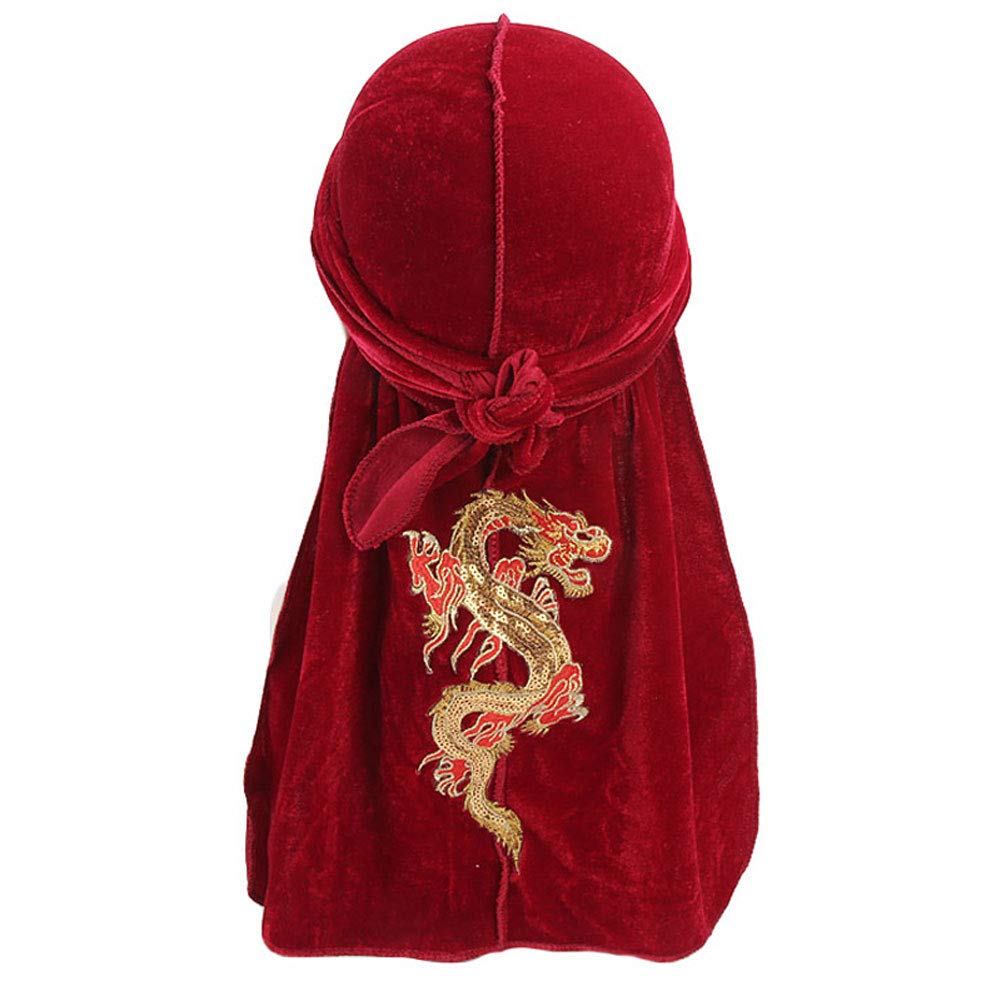 OulensyMen's Pattern Headscarf Headwear Men Turban Hat Headband Hair Accessories Waves Durag