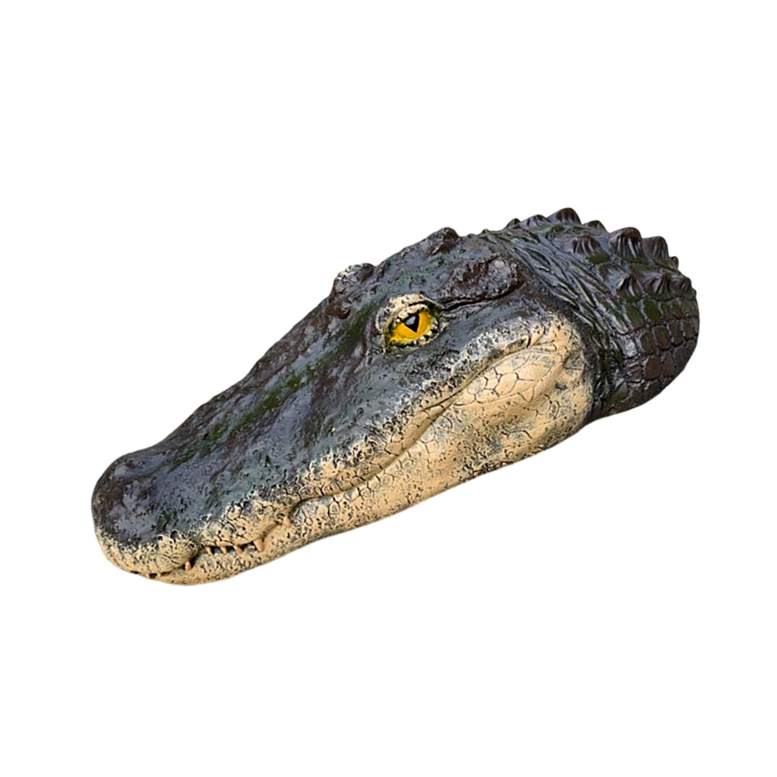 Kaeltsyn Floating Gharial Sculpture Simulated Pond Statue for Garden Pond Backyard Head Deck