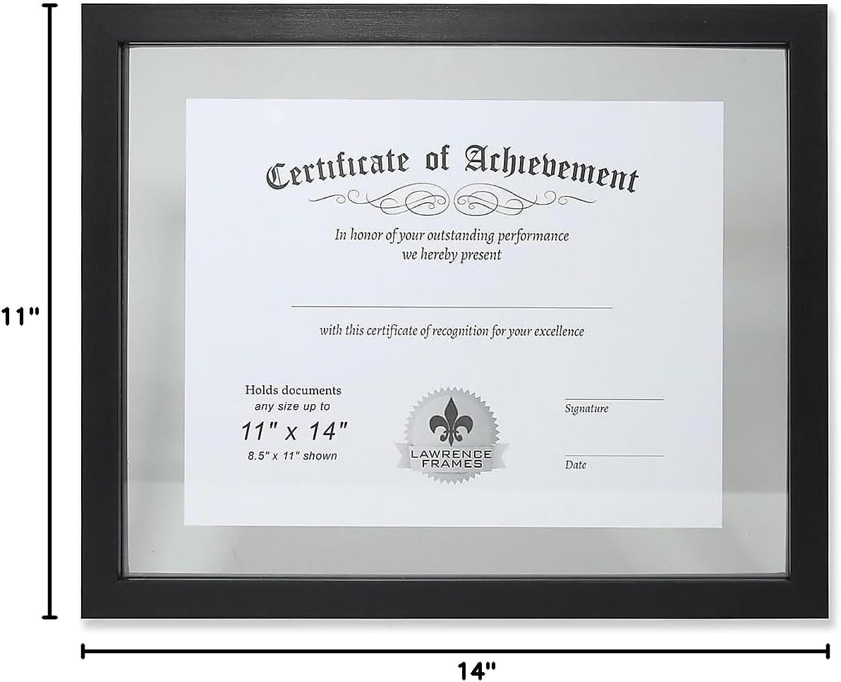 Lawrence Frames Multi Use Float Document Frame, Black, 11x14