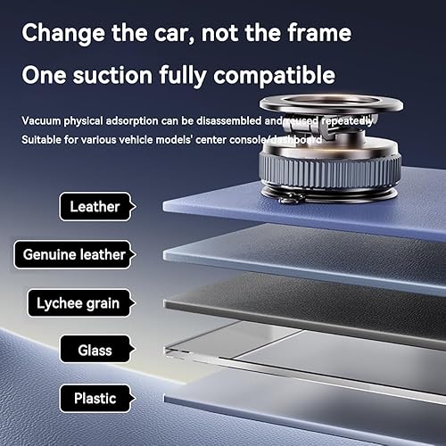 Miniatura 3 de Soporte magnético al vacío para teléfono - Soporte universal para tablero de instrumentos y teléfono celular para el hogar con base de succión de