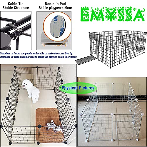 EMYSSA Pet Puppy Playpen with Gate, Small Animal Dog Pen Kennel Indoor Outdoor Foldable 42‘’x42''/53.1''X53.1''Play Yard… - Image 4