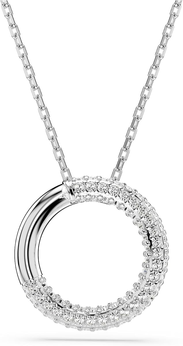 Colgante Dextera, pavé, transparente, acabado en rodio