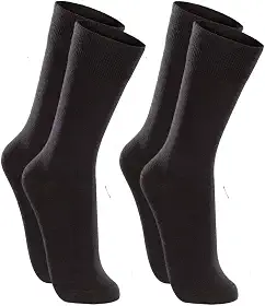 Kit 2 Pares de Meia Social Sportwear, Cano Longo 23cm, Algodão Ultrasoft, Preto, Tamanho Único 37-44