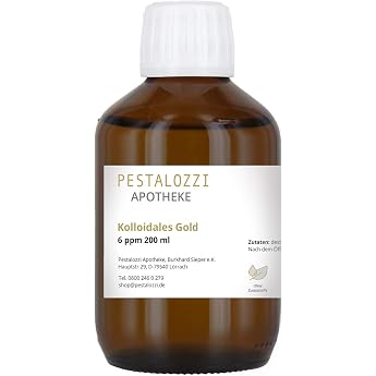 Colloidal Gold 6ppm Pharmacy Grade Gold Water No Chemical Additives Pharmacist Production Best Tolerance 200ml