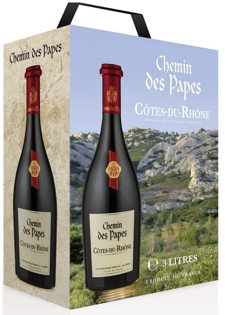Chemin des Papes - Red wine AOP Côtes du Rhône - France - Bag in Box BIB (1 x 3L)