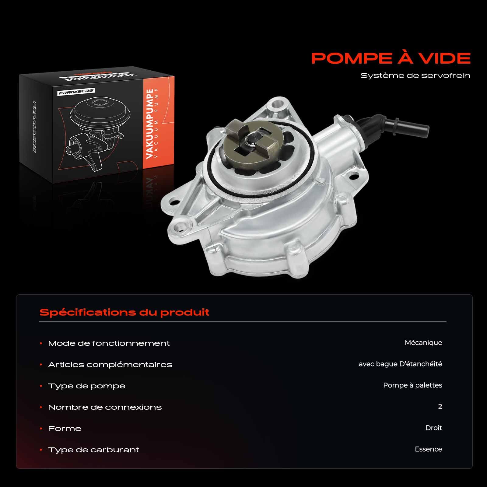 Frankberg Pompe à vide 456583 11667586424 | Compatible avec: M.i.n.i R.o.a.d.s.t.e.r R59, M.i.n.i R56, M.i.n.i Coupé R58, M.i.n.i Paceman R61