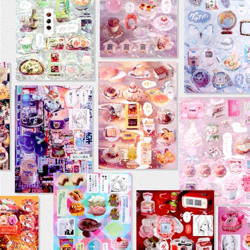 Image of 800Pcs Cute Scrapbook Stickers Travel Japanese Sticker Book for Adult Kawaii Korean Stickers for Journaling Heisei Retro Aesthetic Sticker Manga Style Decor for DIY Crafts Junk Journal Gifts Subway