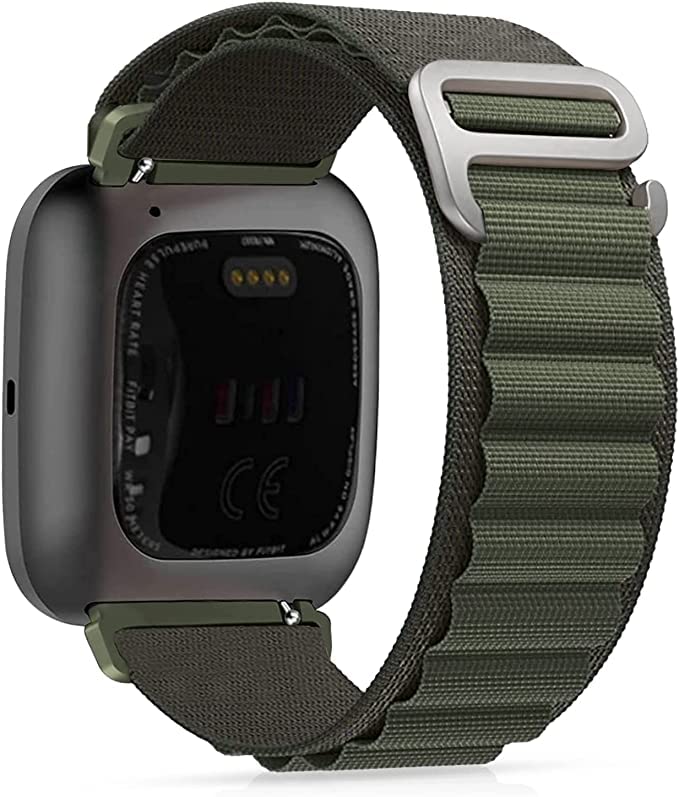 Meyaar Alpine Loop Band Compatible with Fitbit Versa 2 Bands/Versa/Versa Lite/Versa SE/boAt Xtend Replacement Stretch Nylon Sport Strap Woven Wristband for Women Men-image-7