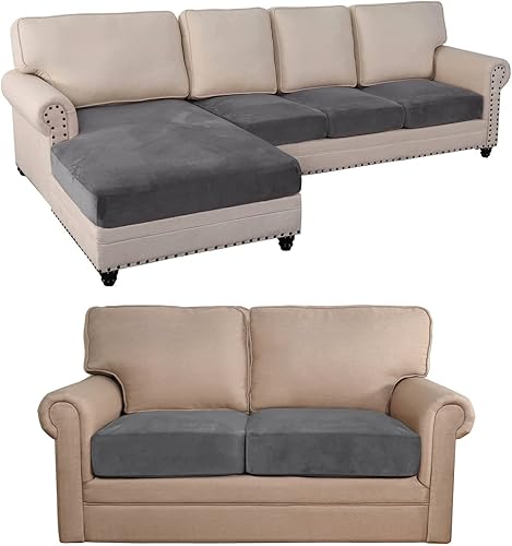 Paquete de fundas de cojín para sofá modular en forma de L y cojines individuales, protector de muebles, patrón a cuadros, extraíble y lavable,