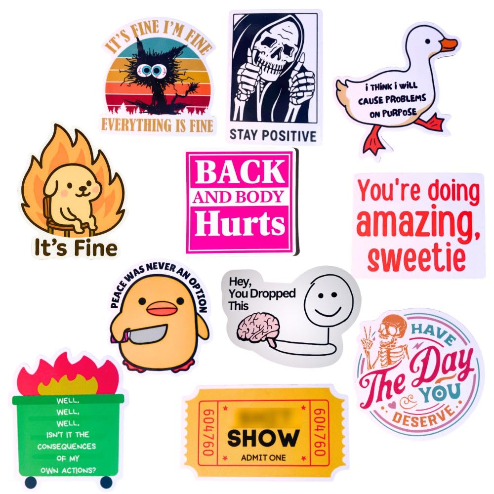 Yj Premiums A 12-Piece Fridge Magnets - Funny Memes, Cute Nimals, Nd Words For Home/Office Decoration