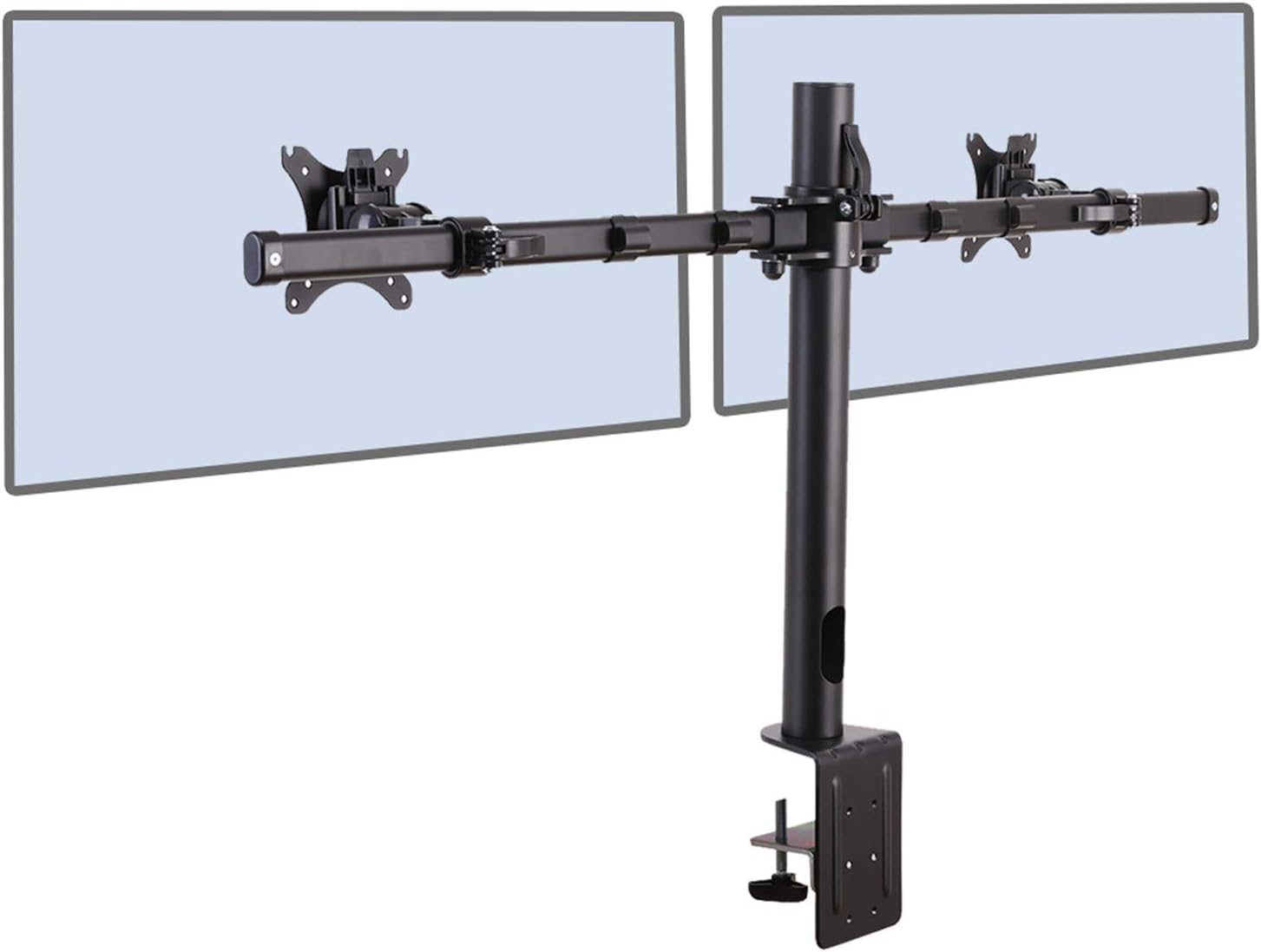 FLEXIMOUNTSD1DP Full Motion Dual Arm Desk Monitor Mount Stand Fits 17"-36" LCD Computer Monitor, Clamp Mounting, 12 kg Weight capacity per Monitor