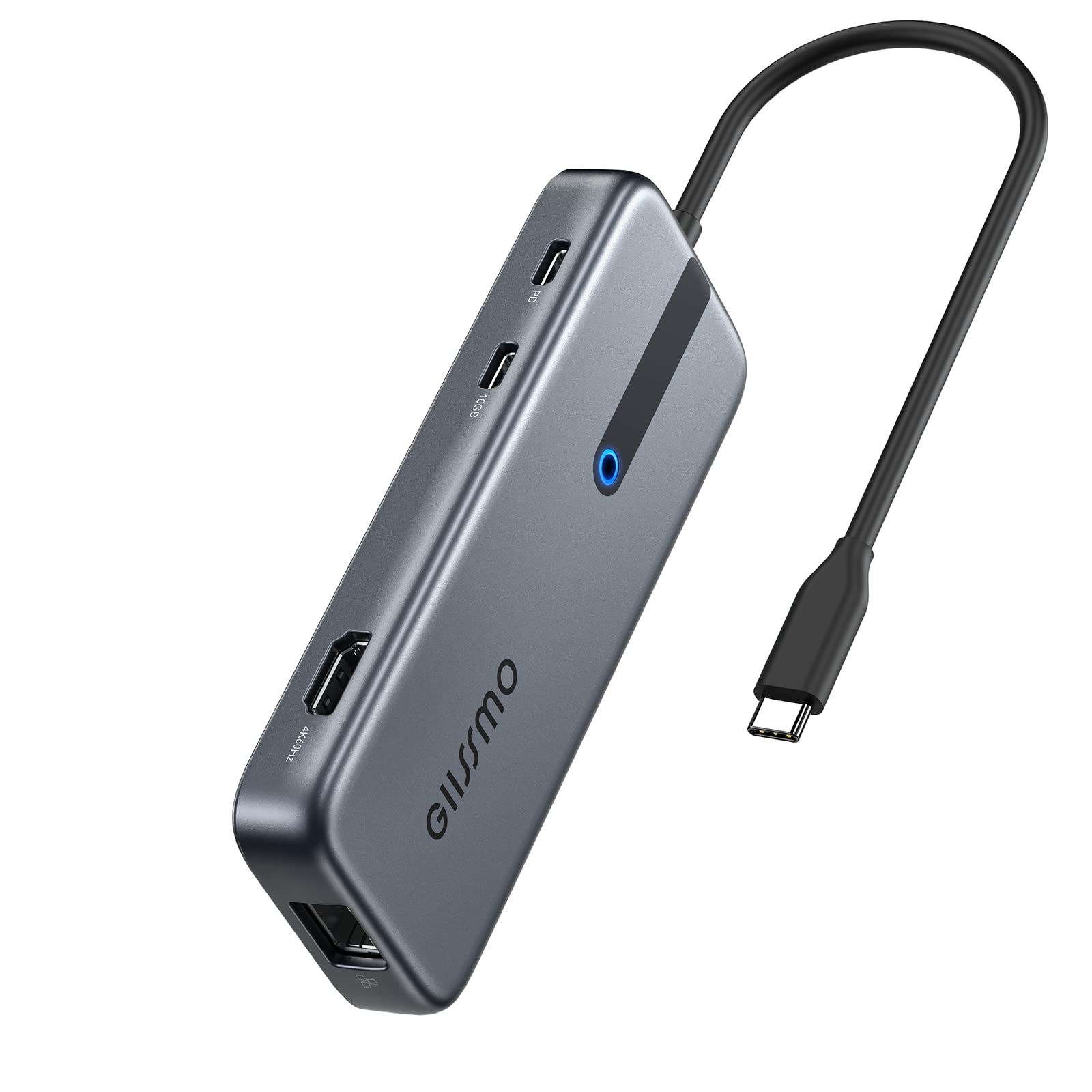 Hub USB C 4K przy 60 Hz, 100 W PD, Ethernet RJ45, 10 Gb/s USB-C/A 3.2Gen 2, czytnik kart microSD i SD, 2 USB 3.0, 9 w 1 GIISSMO USB C Hub kompatybilny z MacBook M1 M2, laptopami HP Dell Lenovo i