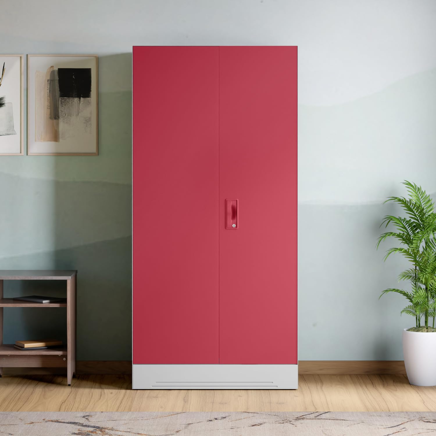 Interio by Godrej Slimline 2-Door Steel Almirah (Winter Berry), 1-Year Warranty, 4 Shelves-picture-16