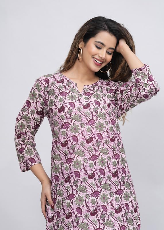 Image of 100% Cotton Printed Night Suit for Women's Shirt and Pyjama Sleep wear Set for Womens and Girls