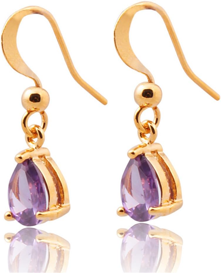 RIZILIA Gold Dangle Drop Pear Cut CZ Birthstone Pierced Earrings for Women image 5