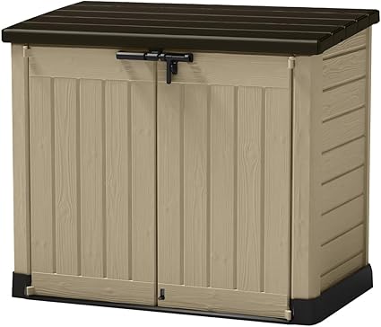 Keter Store-It-Out MAX 4.8 FT X 2.7 FT Durable Outdoor Storage Shed Made from Weather Resistant Resin 42 Cubic Feet Beige/Brown