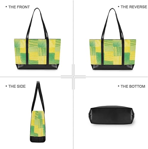 Miniatura 3 de Irregular Tie-dye in Yellowish-green Sturdy 14 inch laptop bag with zipper work tote bags for women for yoga with lunch maletin ejecutivo para mujer