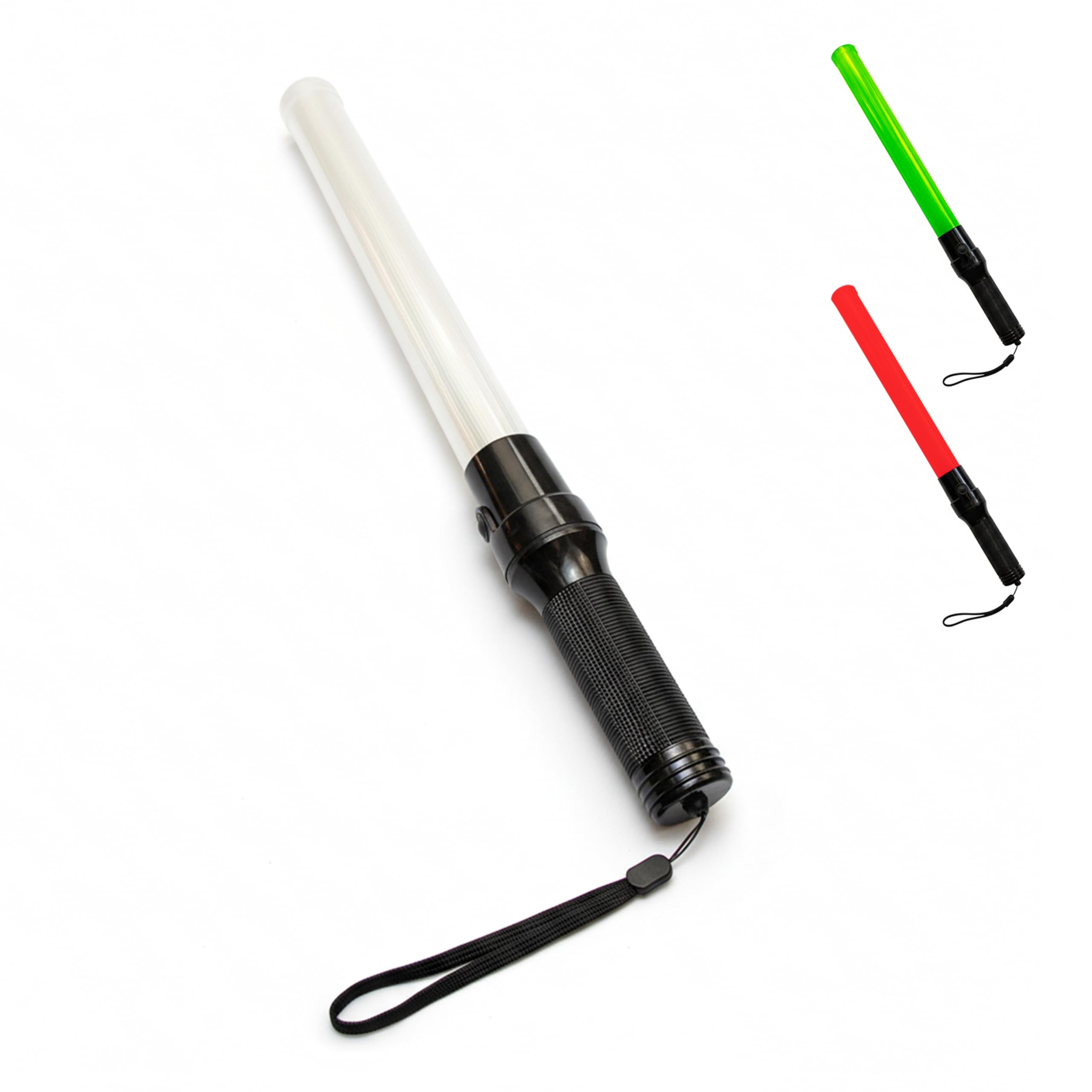 Berry Traffic Safety Wand Baton LED Light | Red & Green Flashing Baton with Two Modes | Battery Powered Road Safety Signal Light for Traffic Control, Parking & Emergency Use - 1 Pc