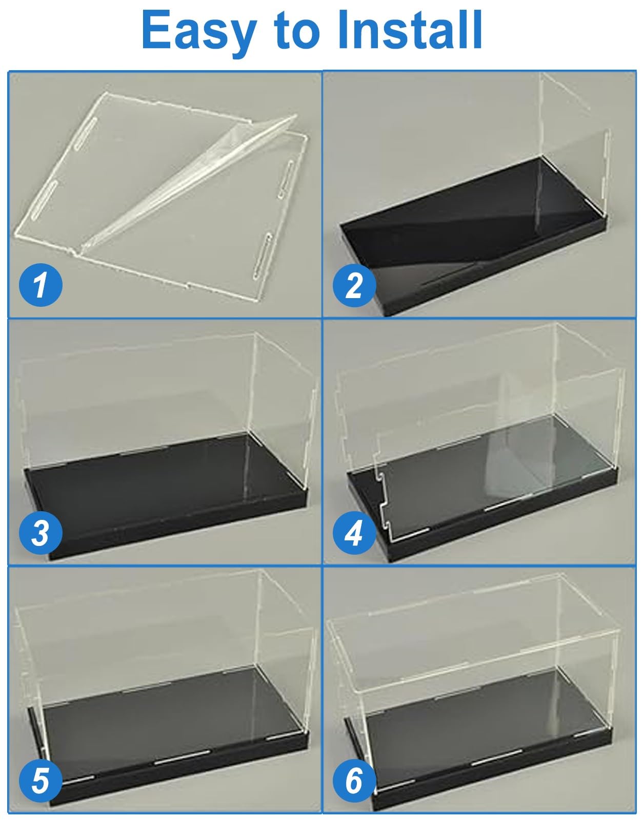 Teca Plexiglass Vetrina in Acrilico Trasparente per Modellini di Auto, Contenitori in Acrilico con Base Rimovibile, Vetrine Decorative per Figurine da Usare in Casa(40x45x10cm (16x18x4"))