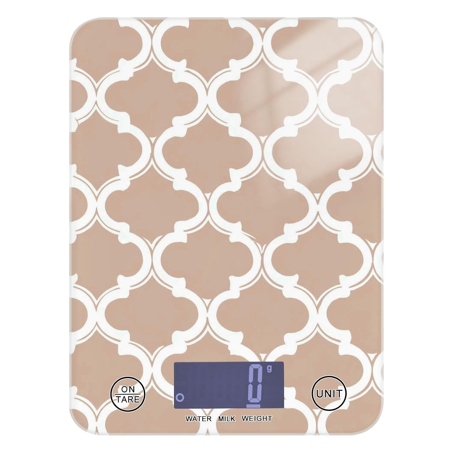 Food Scale Grams and Ounces Kitchen Scale Digital Food Weighing Measuring Scales for Baking Cooking Electric Waterproof White Blush Pink Quatrefoil