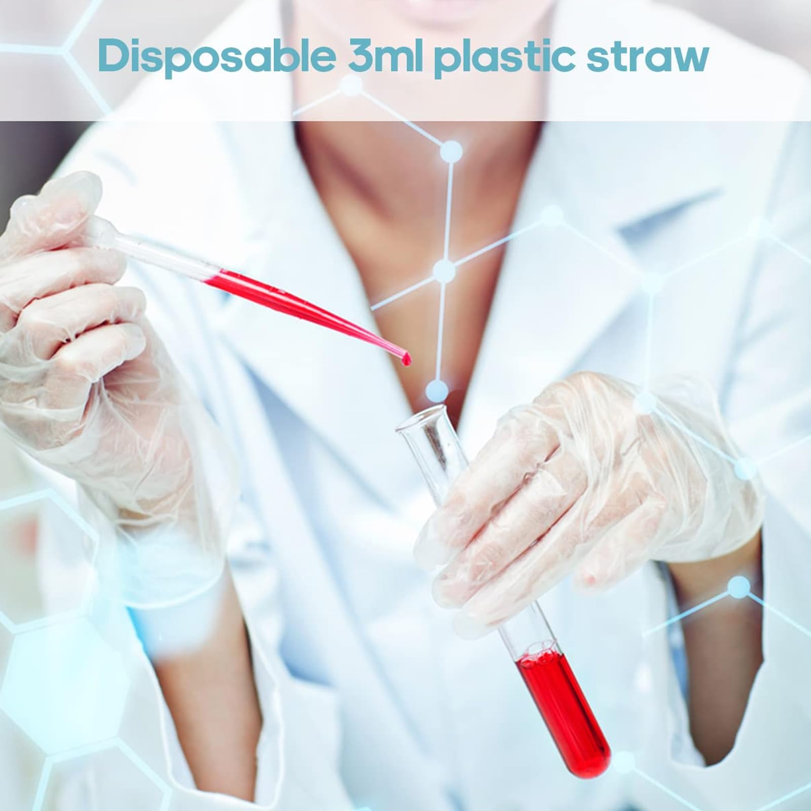 30 pipet do wielokrotnego użytku, 3 ml, przezroczyste pipety pomiarowe, pipety transferowe do laboratorium, klasy, eksperymentu