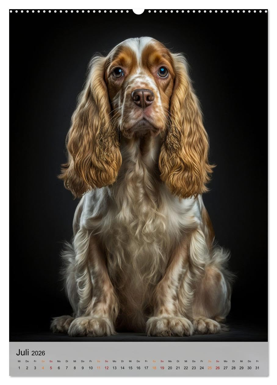 Cocker Spaniel - ein Hund für die Familie (hochwertiger Premium Wandkalender 2026 DIN A2 hoch), Kunstdruck in Hochglanz: Wer einen Hund besitzt, ist nicht einsam. (CALVENDO Tiere)