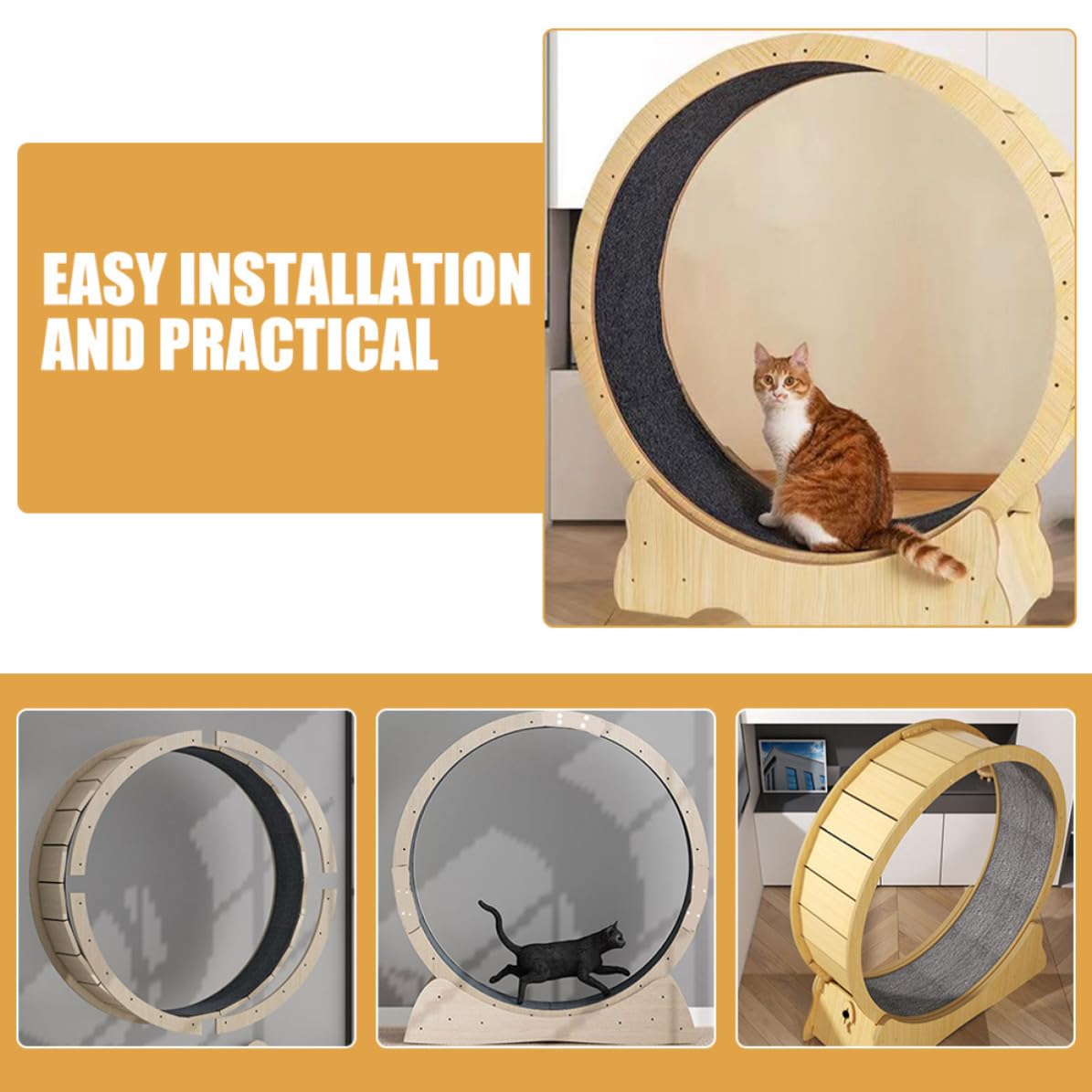 Healifty Laufrad Kratzmatte aus Filz für Katzen mit Multifunktionalem Design und Einfacher Montage als Kratzmatte für Indoor Katzenlaufband Ersatz