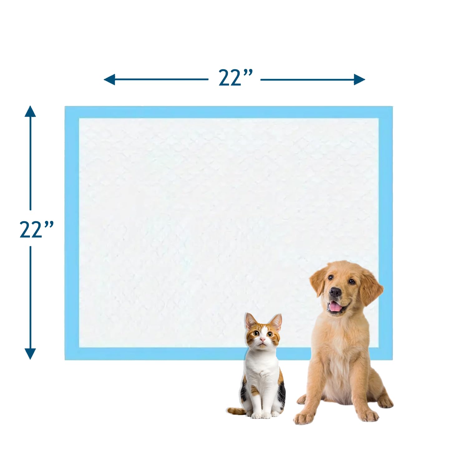 3Q Almohadillas para cachorros, 100 unidades de 22 x 22 pulgadas, almohadillas de entrenamiento para mascotas para perros, almohadillas de absorción rápida a prueba de fugas, almohadillas para orina