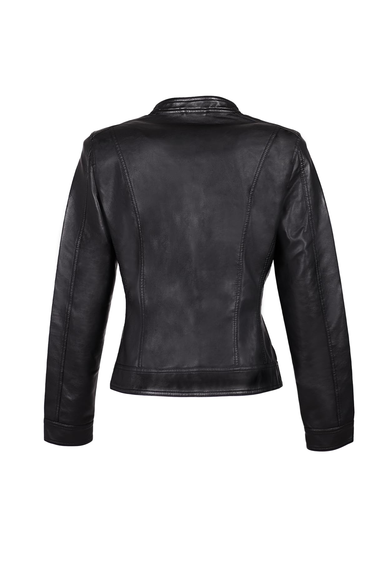 QUEEN HELENA Giacca di Pelle Giubbino Corto Giacchetta Biker Leggera con Zip Casual Donna Y4002