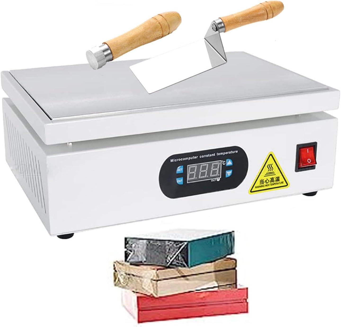 Machine D'emballage Cellophane Manuelle, Scelleuse Chauffante À Affichage Numérique Avec Isolation Thermique Et Protection Anti-brûlure, For Emballage De Parfums Et Cosmétiques Sous Film PVC