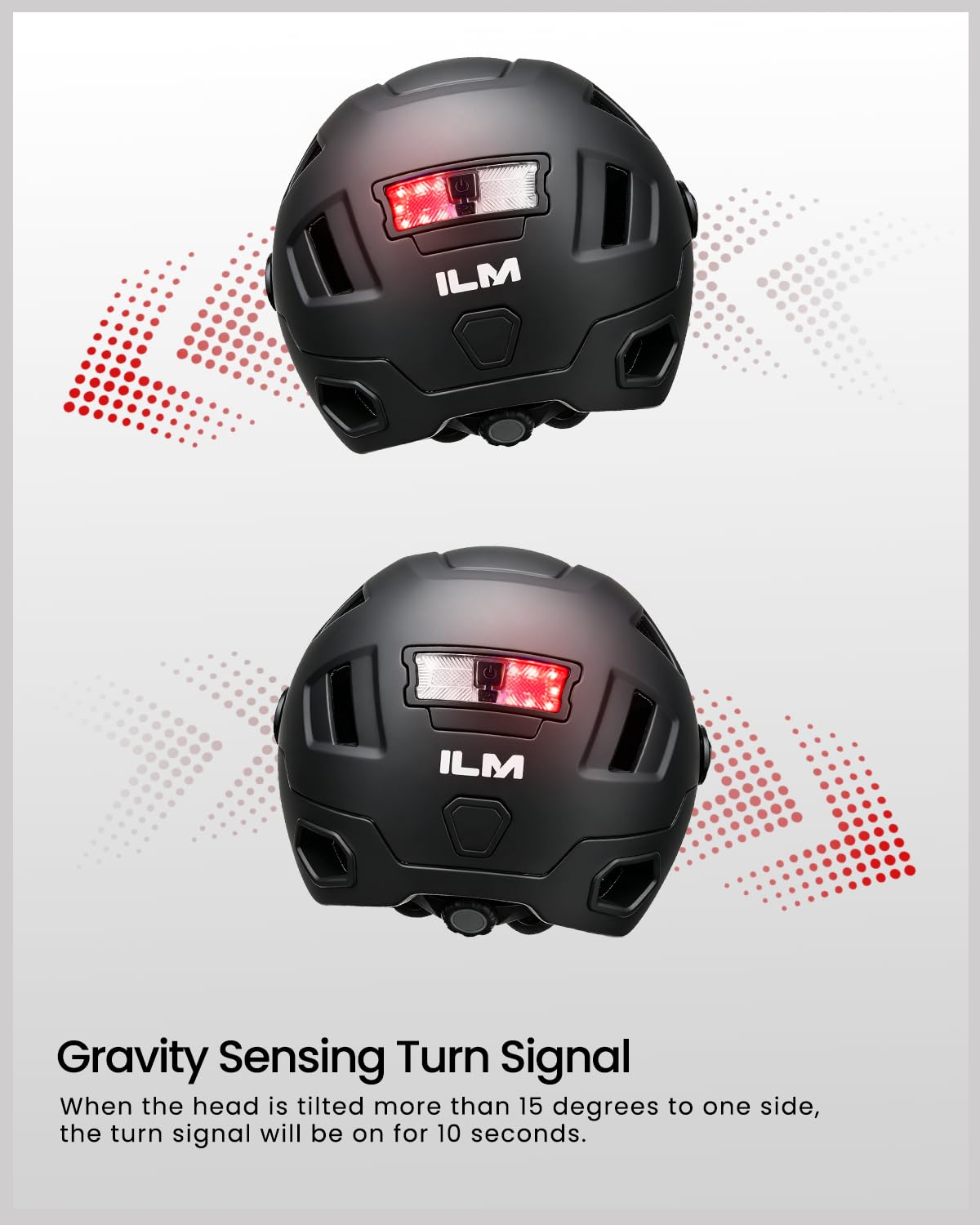 ILM Casco Patinete Electrico Adulto Casco Bicicleta Homologado NTA-8776 CPSC CE con Luz LED Intermitentes & Freno con Visera para Hombre Mujer Modelo E3-12LS,Gris,S/M