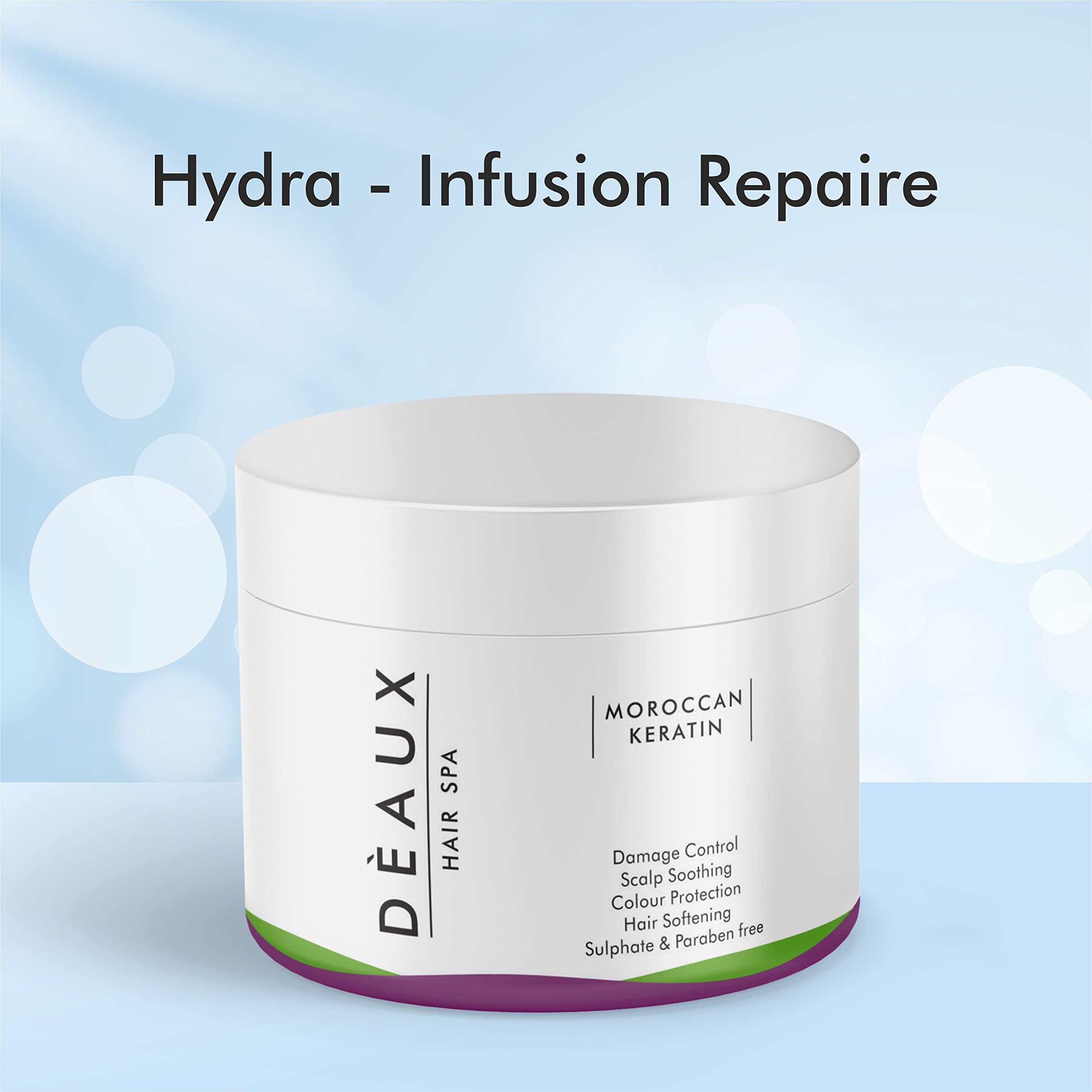 DEAUX Hair Spa Moroccan Argon And Keratin For Curly, Wavy & Frizzy Hair, 200 Gm