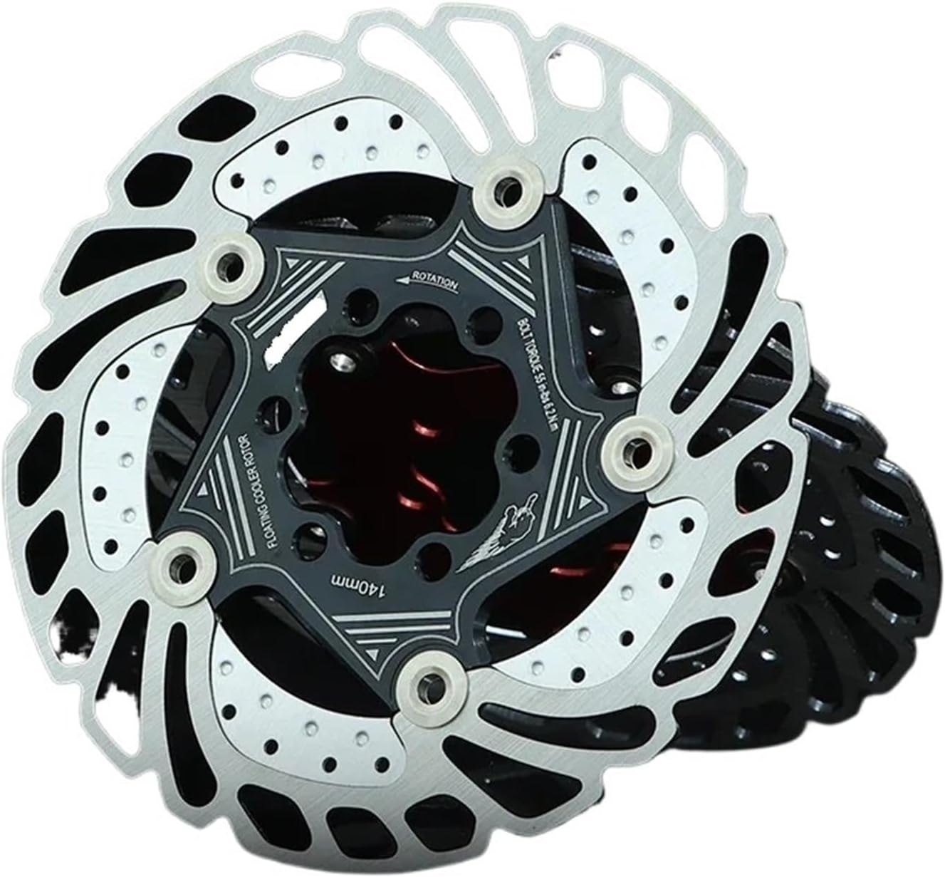 Compatible for IIIPRO 6 Nail Floating Bicycle Brake Rotor, 140/160/180/203mm Cooling Disc for Road & Mountain Bike(203mm Black)