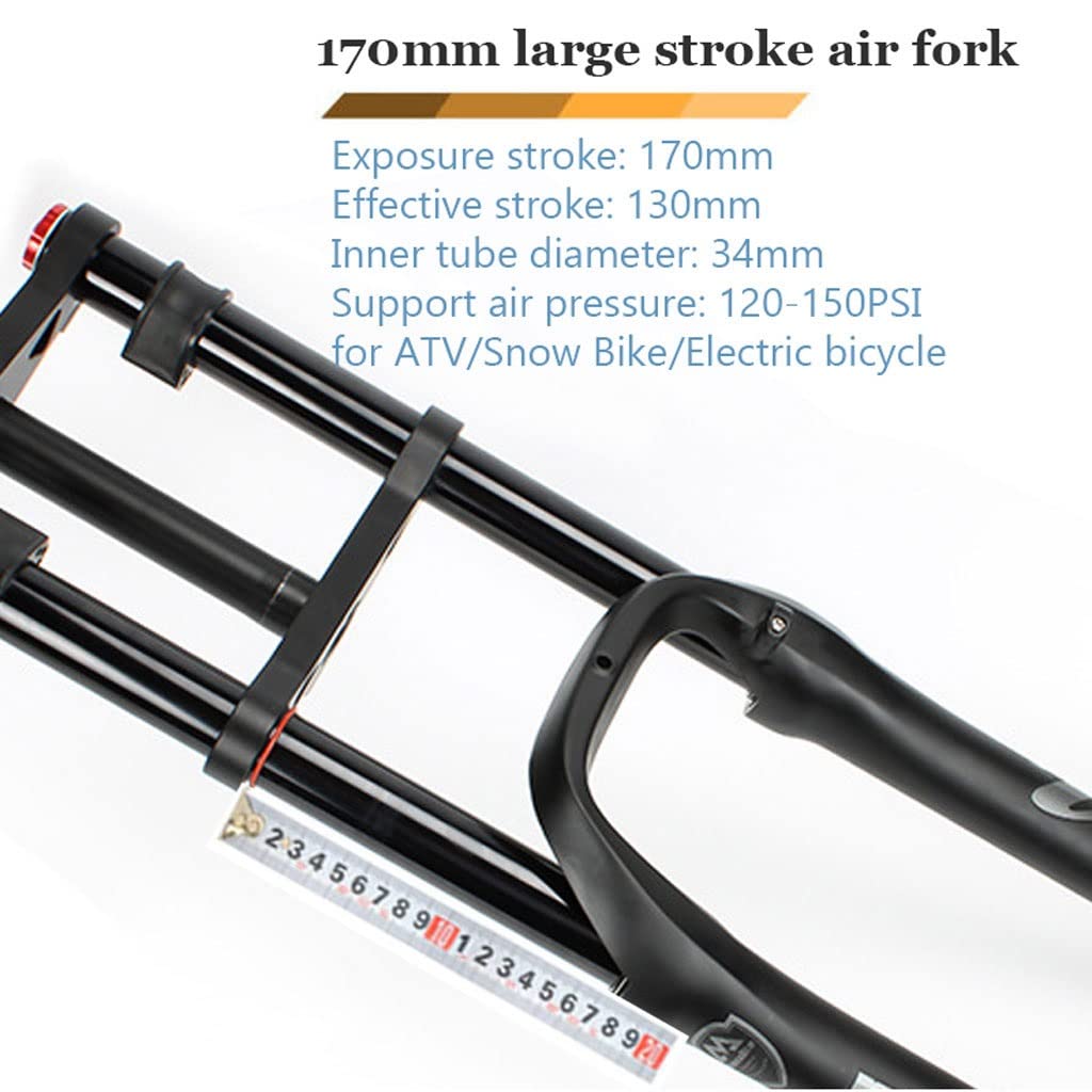 VPPV Forcella Bici Elettrica 26 Pollici MTB Freno Disco Bici 1-1/8" Sterzo 20 Pollici Forcella Ammortizzata per Bicicletta 170mm Escursione per Bici Neve/Spiaggia 4.0" (Size : 20 in)