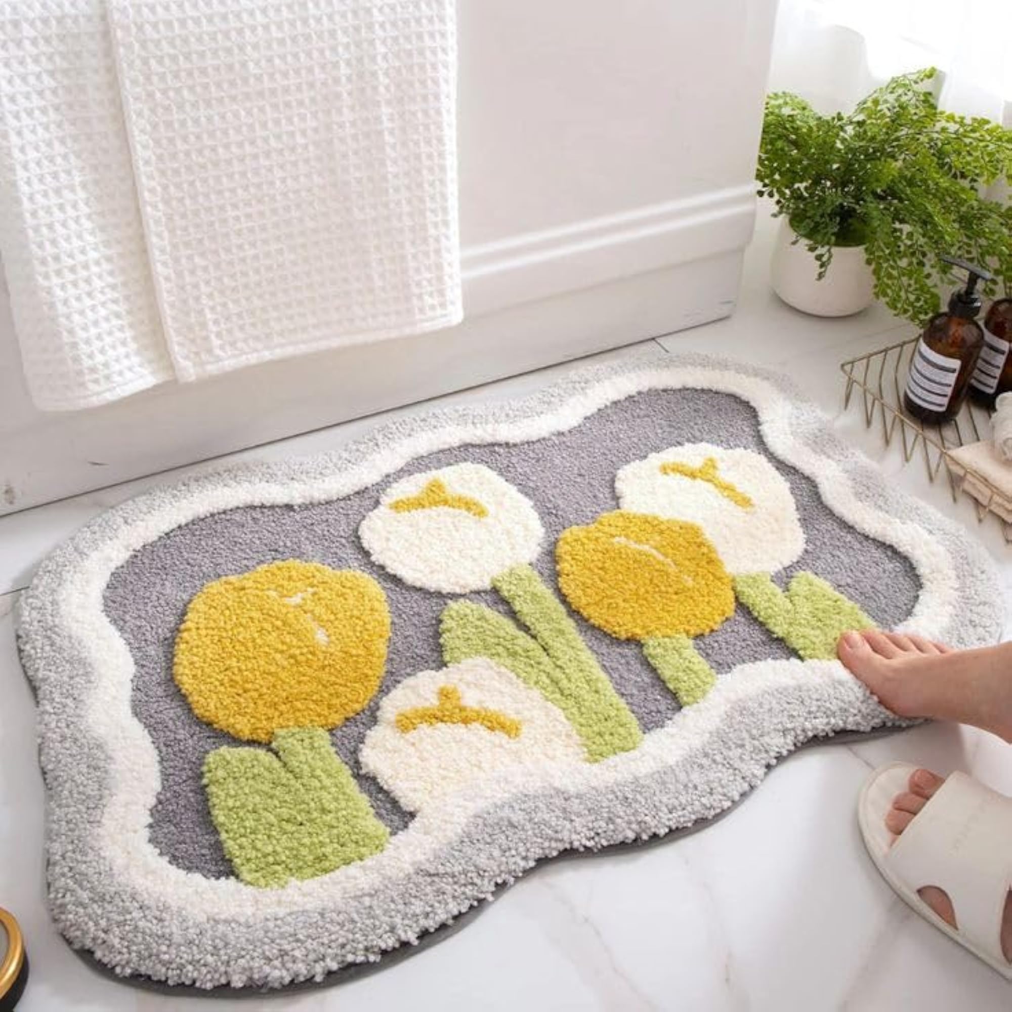 Flowers Designer Door Mat, Anti-Skid