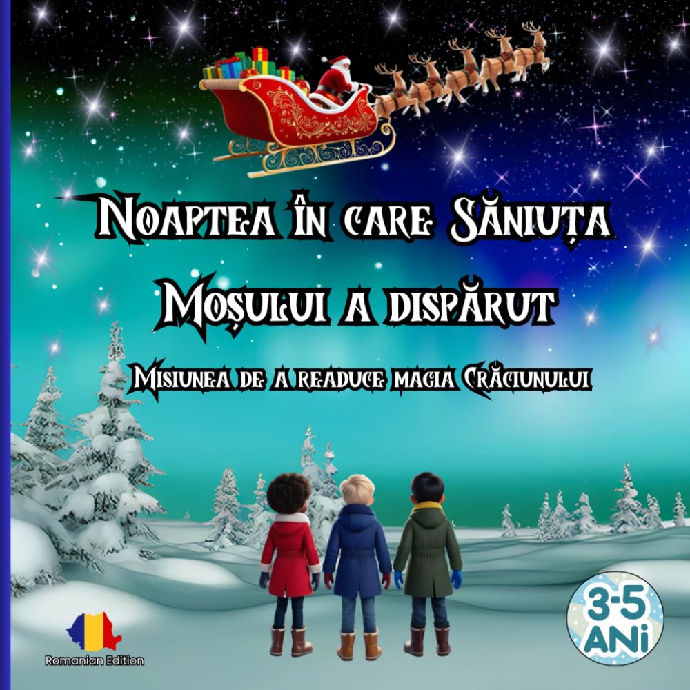 Noaptea în care Săniuța Moșului a dispărut: Misiunea de a readuce magia Crăciunului (Povești de Crăciun / Romanian Edition)