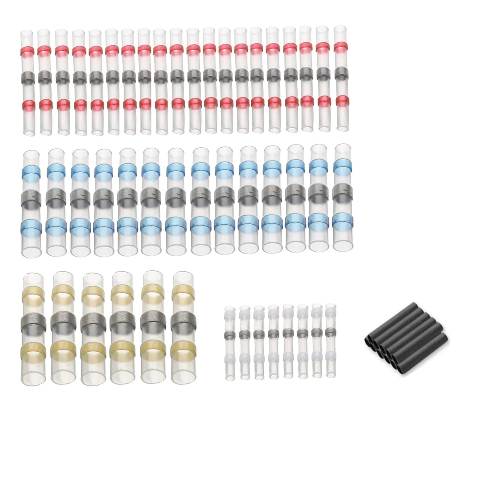 400 piezas impermeable soldadura sellado manga empalme terminal tubo termorretráctil conector de cable kit de conector a tope surtido