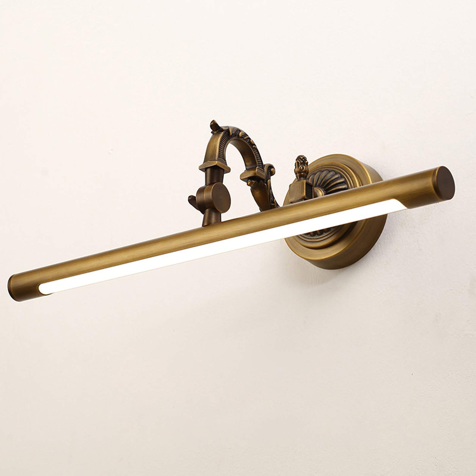 LED-Spiegelleuchte für Bad, LED-Retro-Bildbeleuchtung Messing Wandspiegel Frontlampe, IP44 wasserdicht Make-up-Licht für Spiegel Schminktisch, 180° einstellbar, 4000K, 7W, 35 cm, 630 lm Dekoration