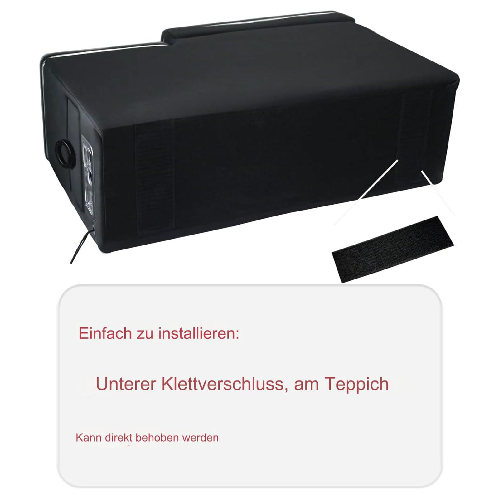 Upgrade Mittelkonsole mit Kabellosem Induktivem Laden、USB und LED-Leuchten Kompatibel mit VW T4 T5 T6 T6.1 T7 Alle Modelle ab 2003-2019, Wasserbecher Aufbewahrungsbox Schwarz Leder Zubehör
