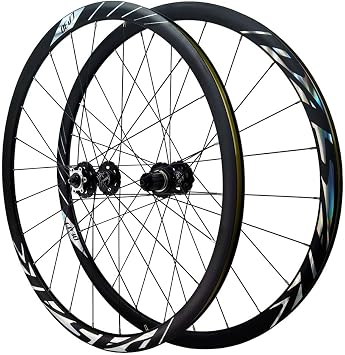 Road Bikes Wheels 700C XC Disc Brake Cross Country Wheelset Quick Release Aluminum Alloy Rim Hight 30mm Front and Rear Wheels 7/8/9/10/11/12 Speed Cassette 24 Holes