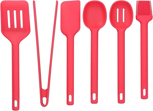 Miniatura 9 de Silicone Cooking Utensils 6PCS Set, Food Grade Kitchen Tools, Heat Insulation Anti Scalding Spoon Spatula Brush Shovel Tong, Ergonomic Handle for