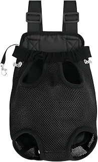 Namvo Adjustable pet backpack - protruding leg design, extra large (Black) - for small to medium dogs (hiking and travel)