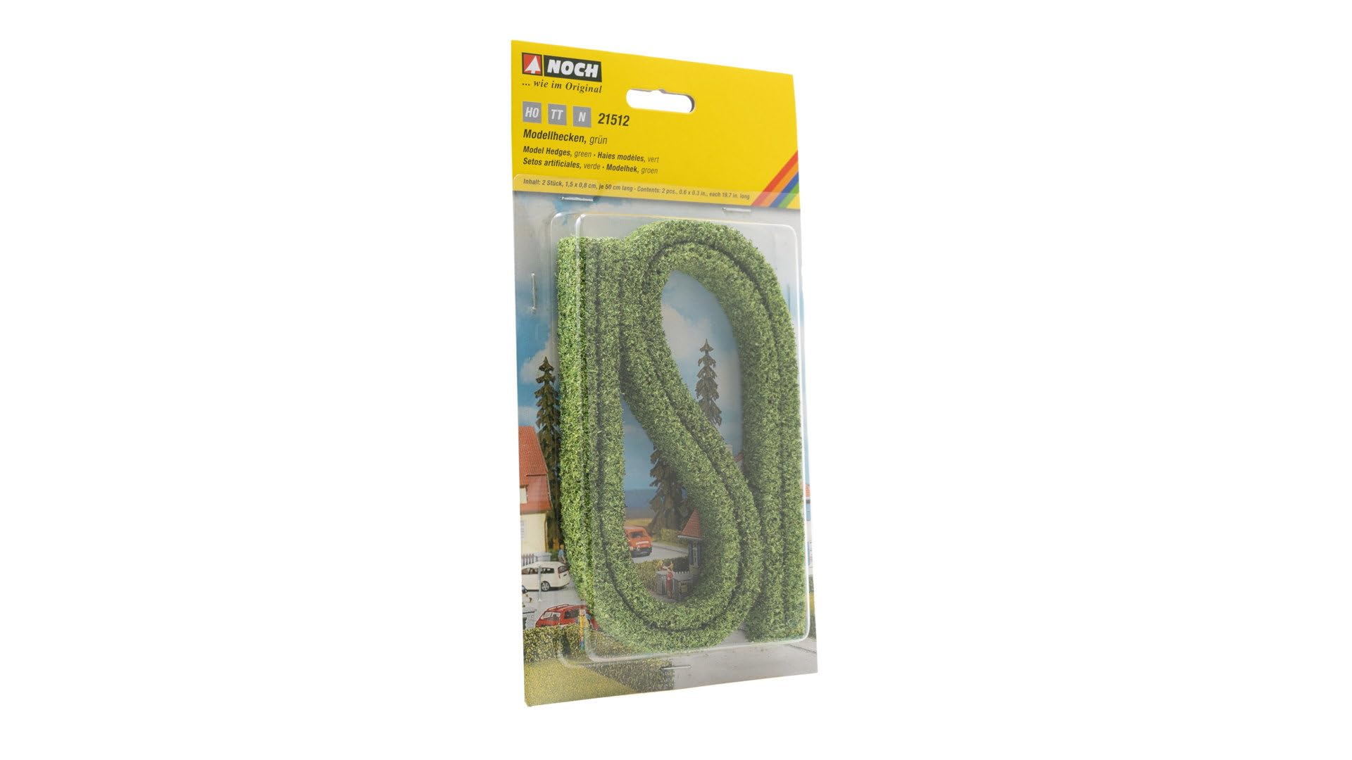 Noch – Haies Modèles Vert Clair 15x8 Mm, 50 Cm, 2 Pièces – Pour Dioramas Et Réseaux Ferroviaires