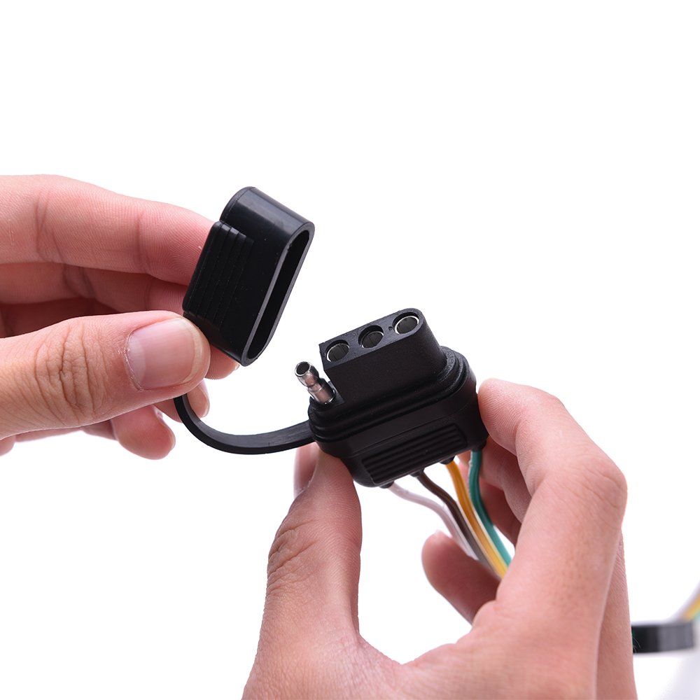 MICTUNING Universal 4 Way Flat Y-Splitter Plug and Play Adapter Extension Harness for LED Tailgate Light Bar and Trailer Lights