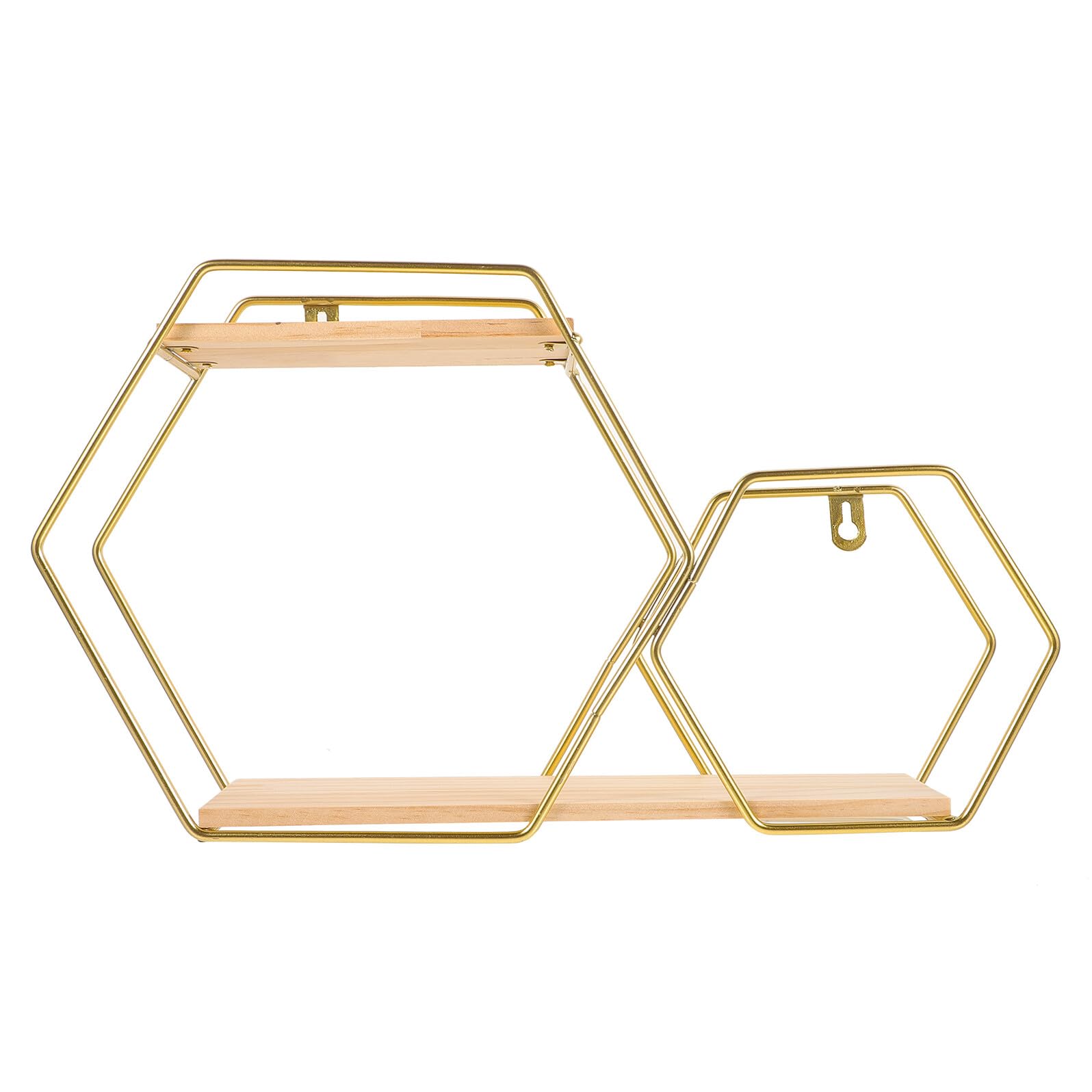 Étagère murale hexagonale dorée pour sublimer la décoration de votre chambre et salon